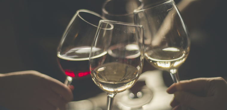 Event, aperitif, wine glasses