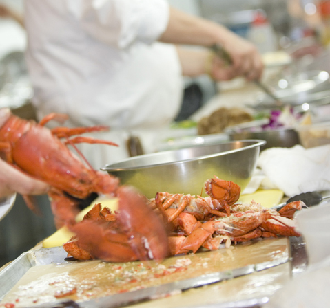 Cuisine, Préparation d'un repas de homard