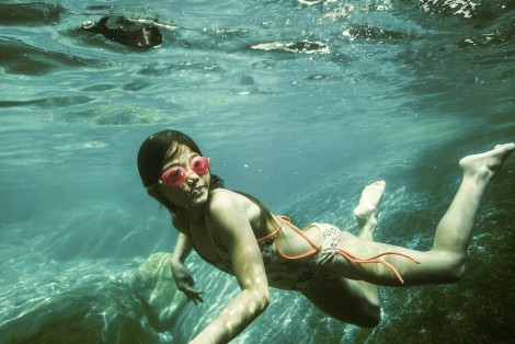 Young girl swimming